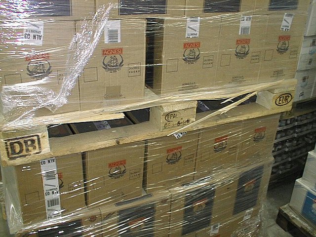 EUR pallet with a broken board at a terminal